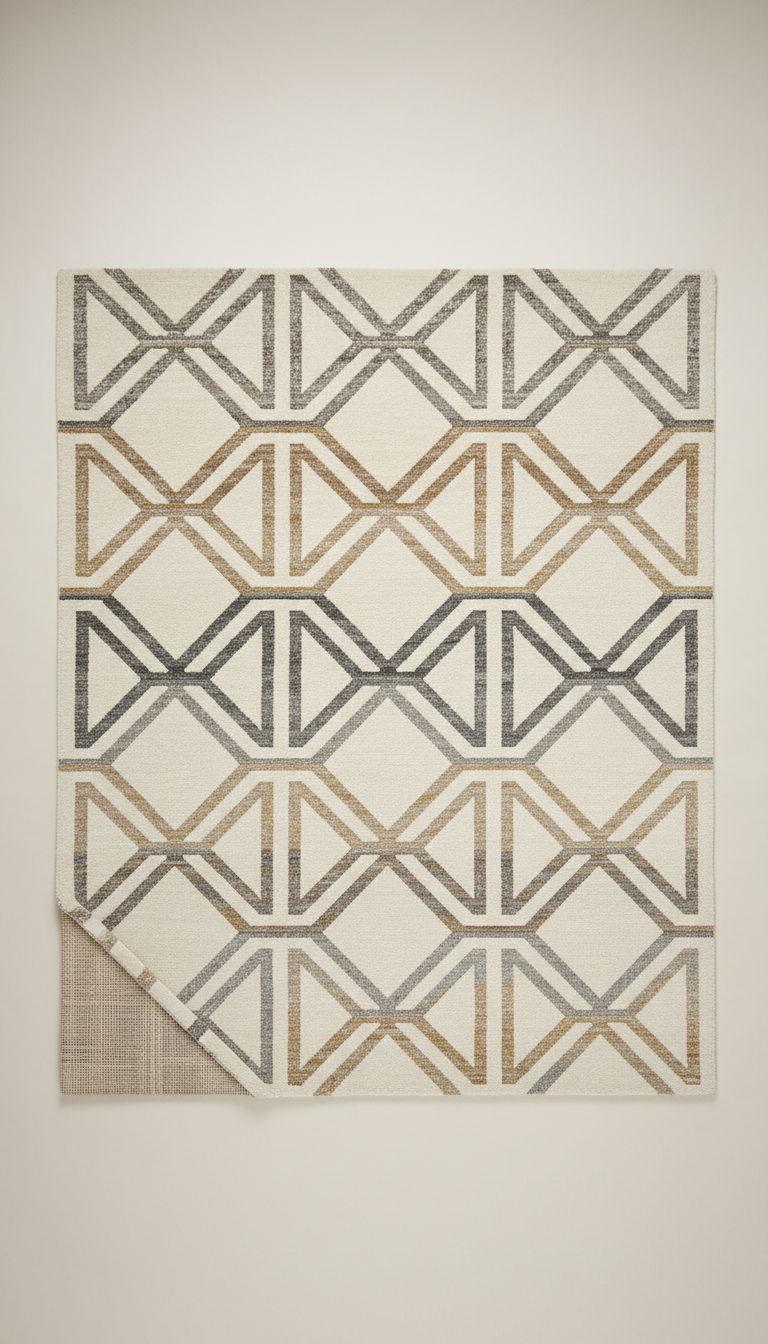 Platinum lattice modern grid rug