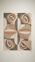 Rose sand mosaic ornate pattern rug