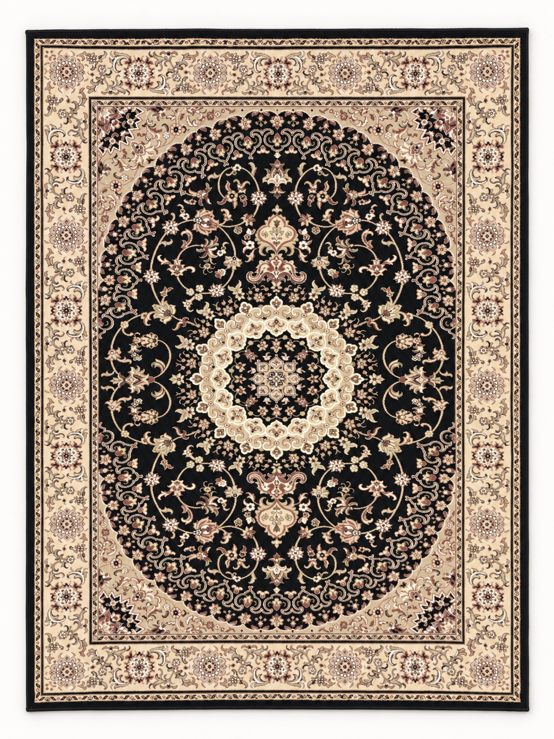 Black Persian Medallion Area Rug – product shot