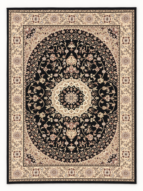 Black Persian Medallion Area Rug – product shot