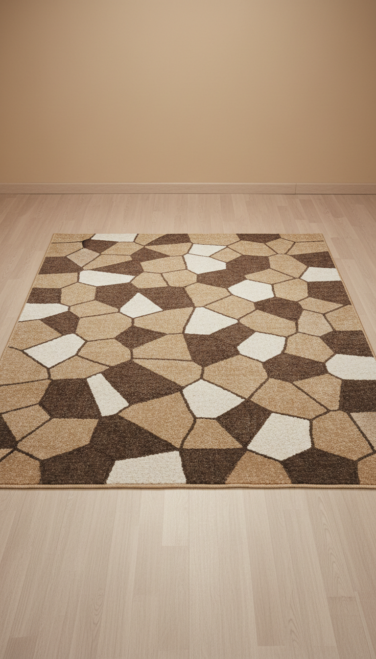 Weathered sand mosaic rug